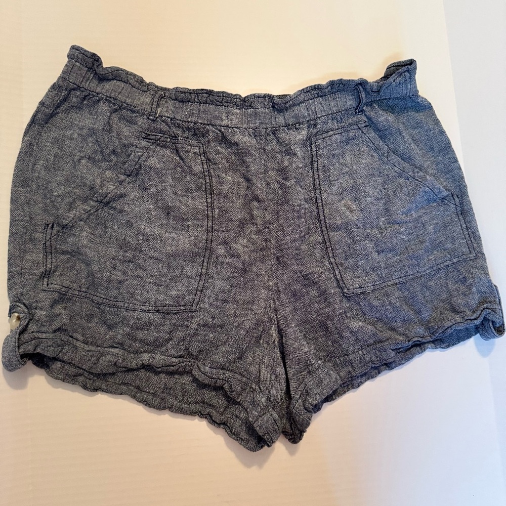 Women's Navy Blue speckled Casual Shorts